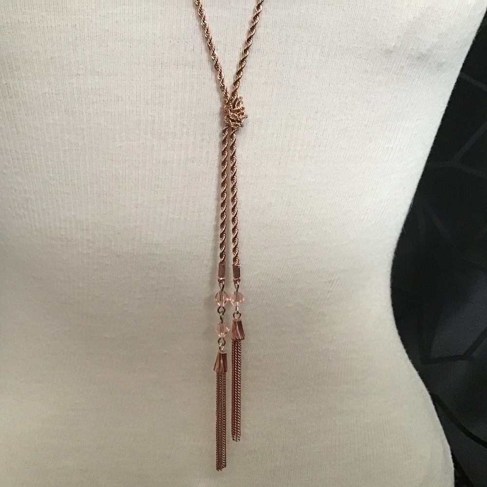 NWT Ricki’s necklace and earrings set, rose gold color - can be worn two ways - Picture 4 of 10